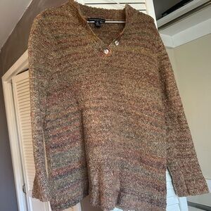 Monterey Bay Brown and Red V-Neck Sweater